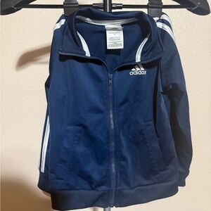 Adidas Kids Dark Blue Zip-Up Hoodie